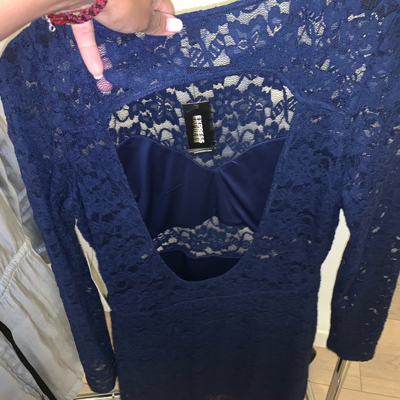 New with Tags! Express Formal Navy Blue Dress - Picture 1 of 2